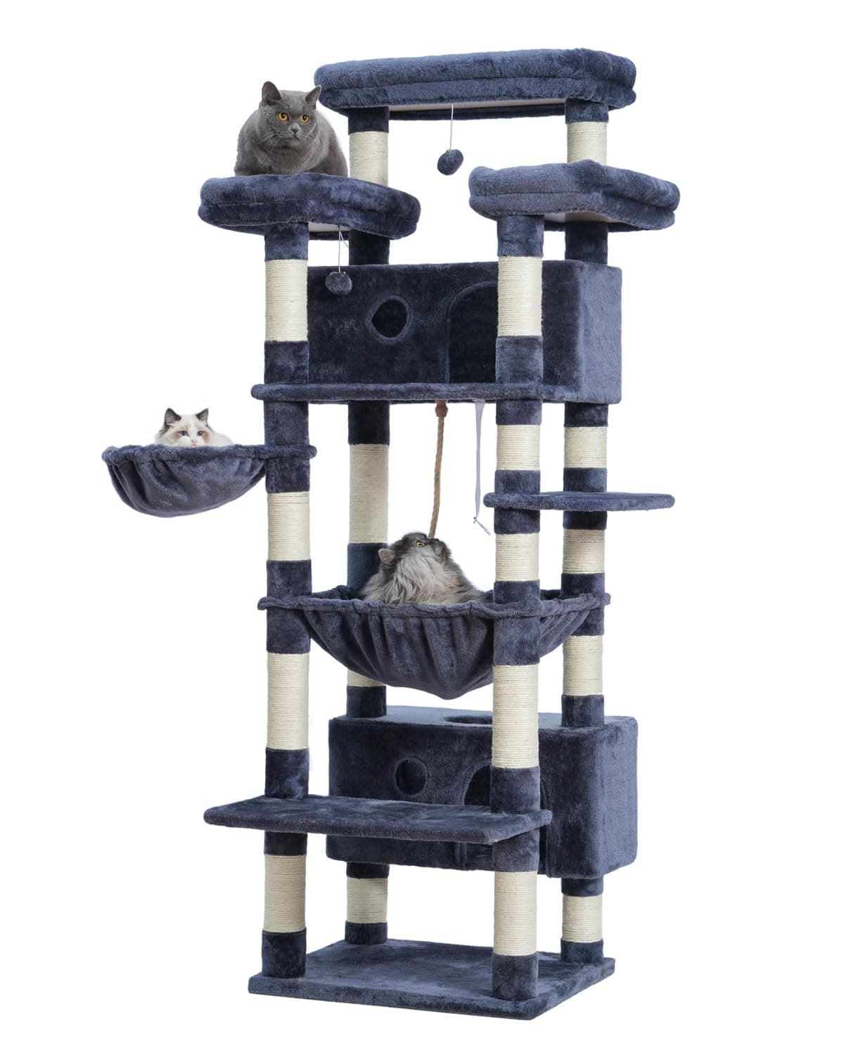 Smoky Gray Large Cat Tree for Indoor Adult Cats GCT030G