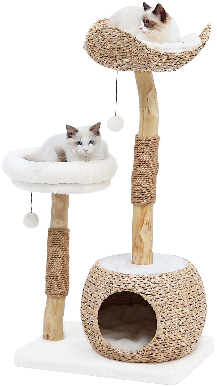 Luxury Cat Tree Tower with Scratching Post & Hanging Ball for Multi-Cat Homes
