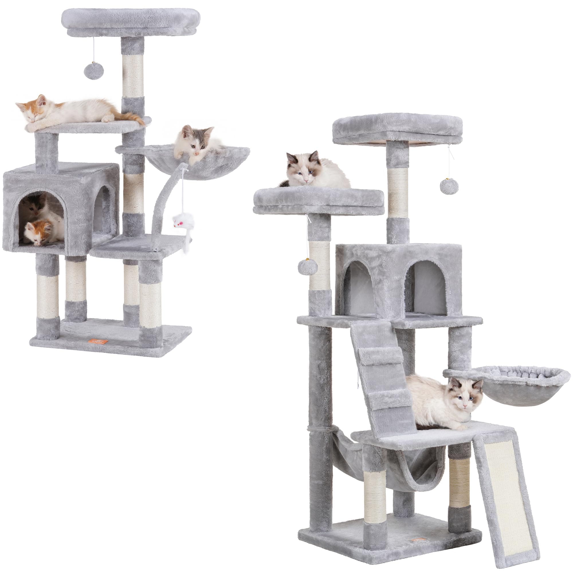 Heybly Cat Tree: Multi-Level Furniture for Indoor Cats with Perch and Scratching Board