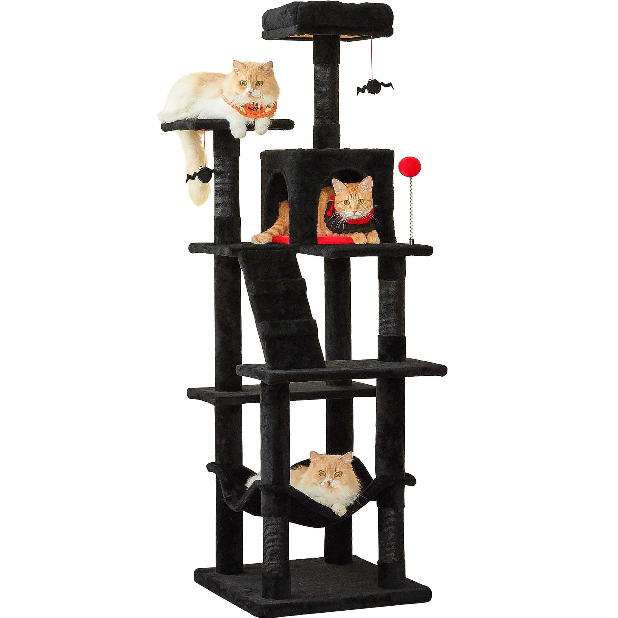 Stable Gothic Cat Condo for Indoor Cats, Multi-Level Tower, Black