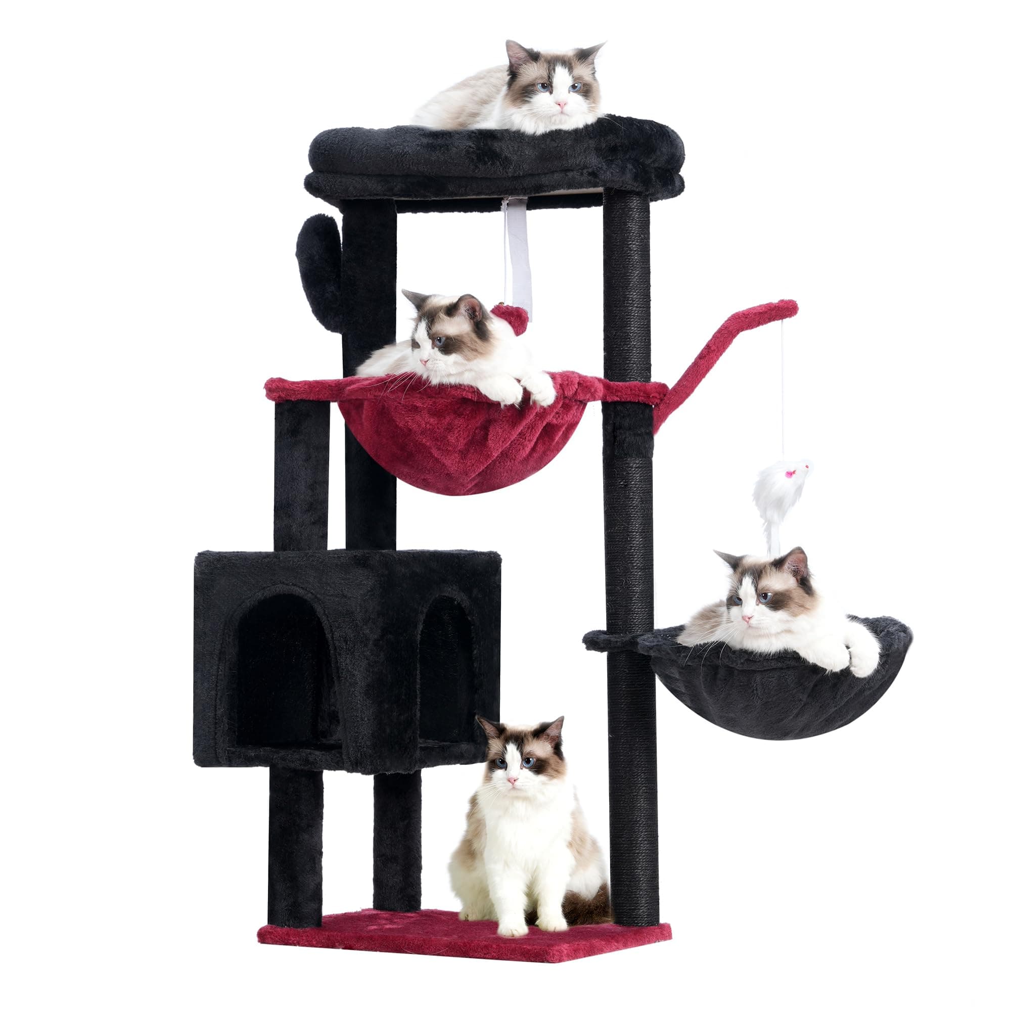 Gothic Cat Tree for Indoor Cats with Scratching Post and Toys