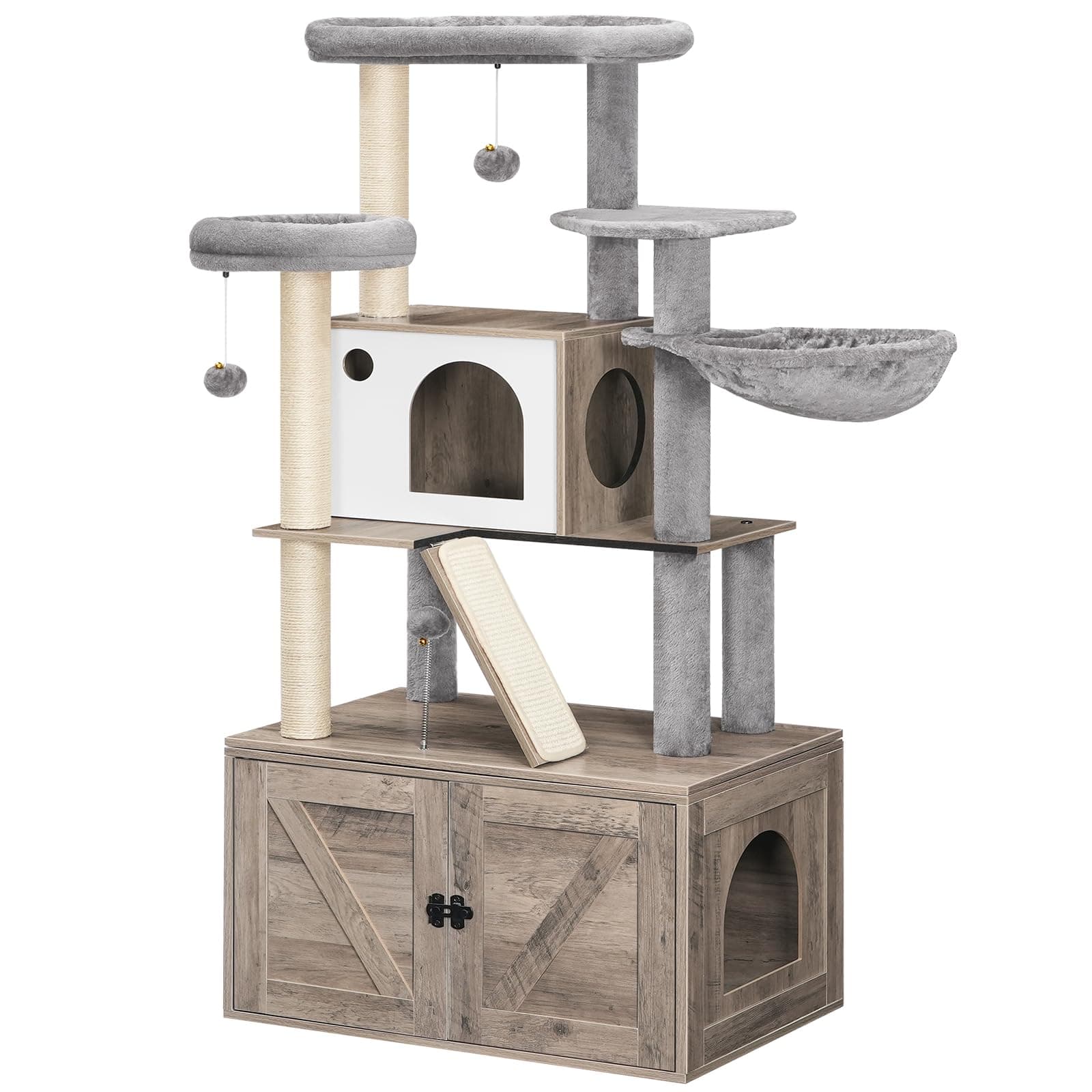Cat Tree with Hidden Litter Box - 2-in-1 Tower for Cat Lovers