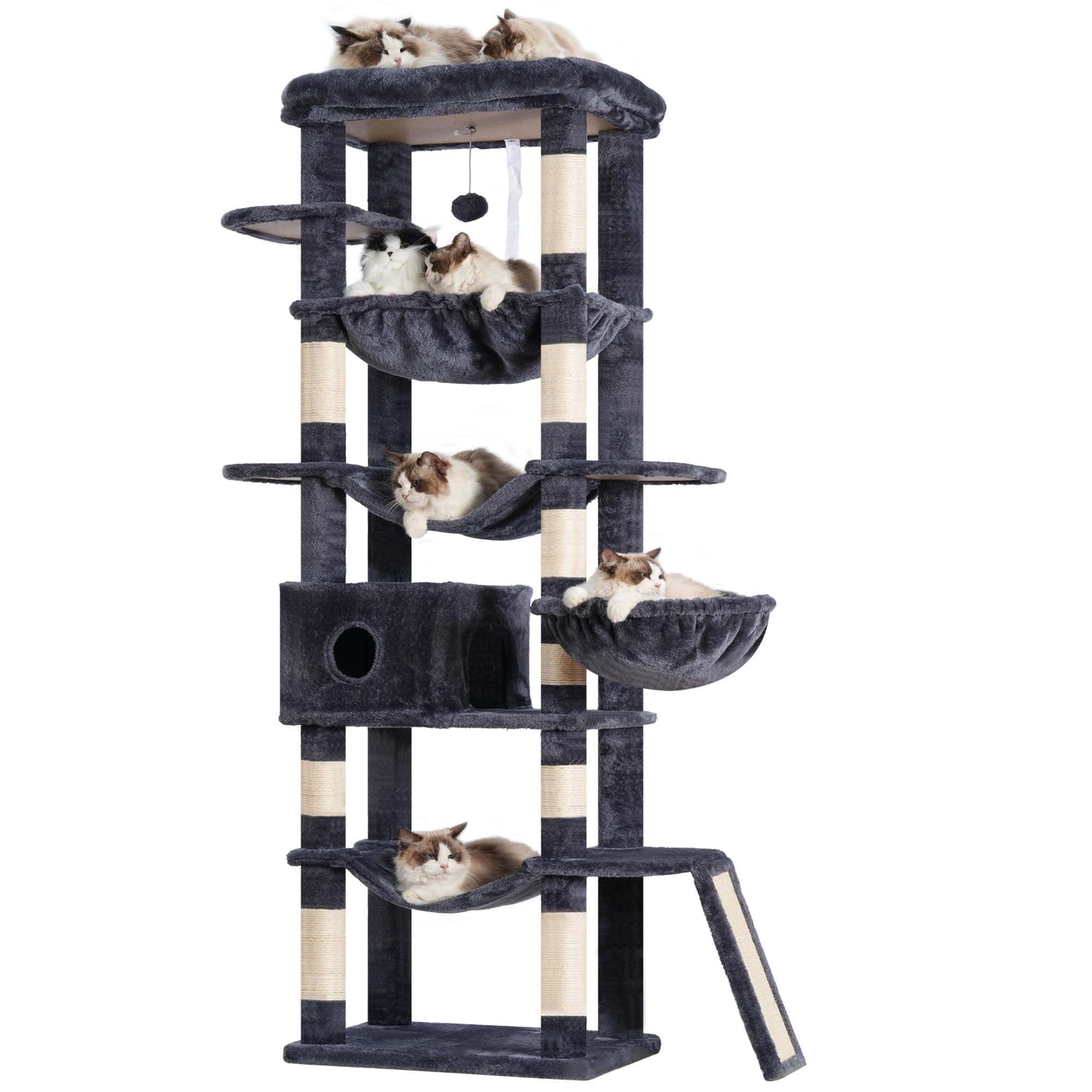 Smoky Gray Multi-Level Cat Tree for Indoor Cats MPJ037G