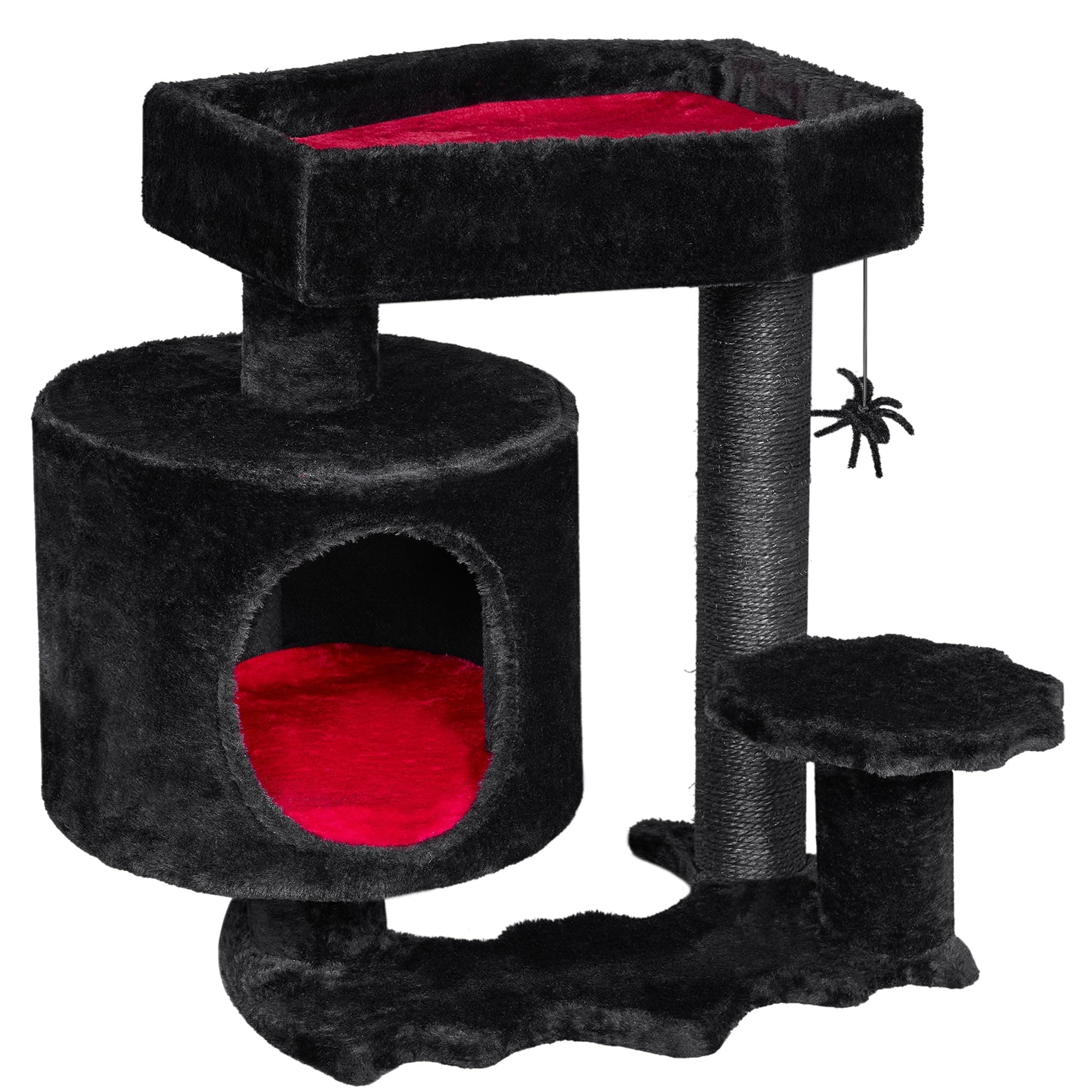 Gothic Cat Tree with Coffin Bed for Cats - Halloween-Inspired Cat Tower and Scratching Post